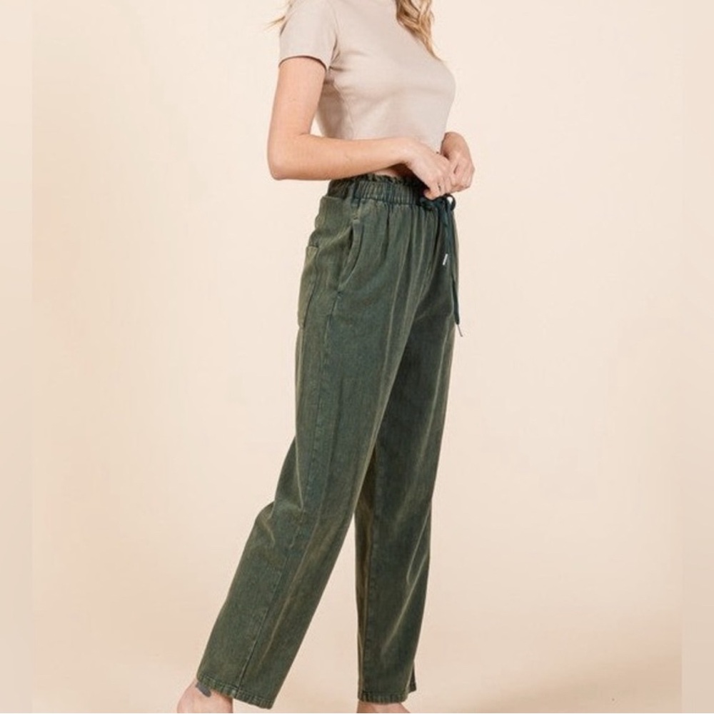 Earthy Moss Cotton Pants